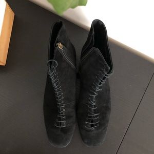 Doen Victorians Black Suede Booties